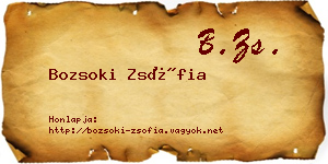 Bozsoki Zsófia névjegykártya