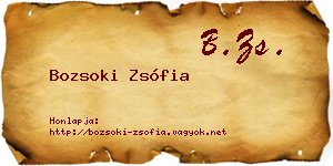 Bozsoki Zsófia névjegykártya