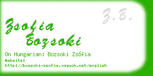 zsofia bozsoki business card